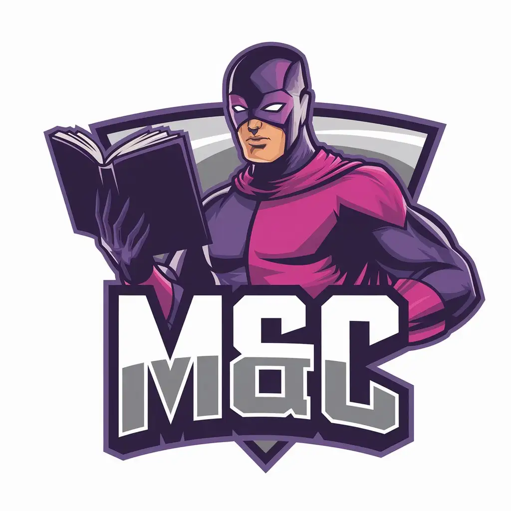 LOGO-Design-For-MC-Purple-Pink-Comic-Hero-Book-Theme