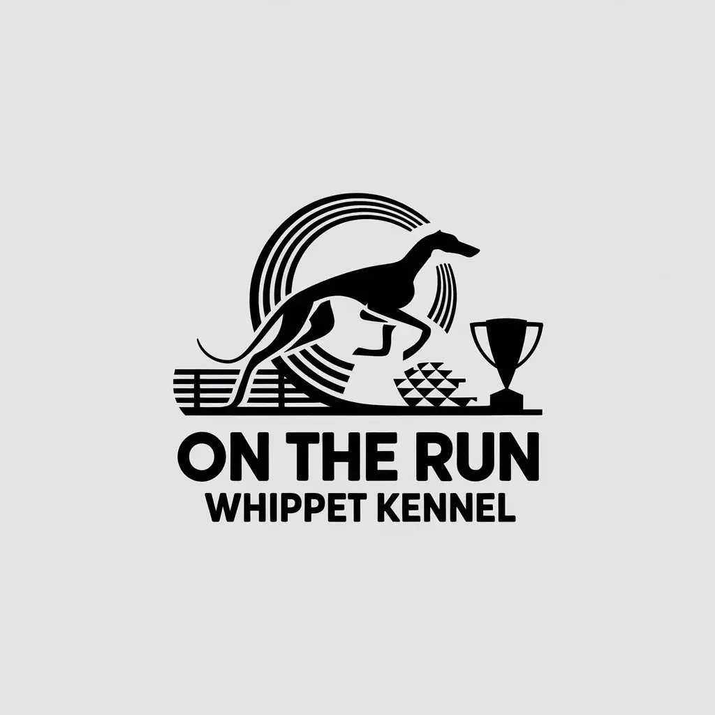 LOGO Design for On the Run Whippet Kennel Greyhound Whippet Symbol for Pets Industry