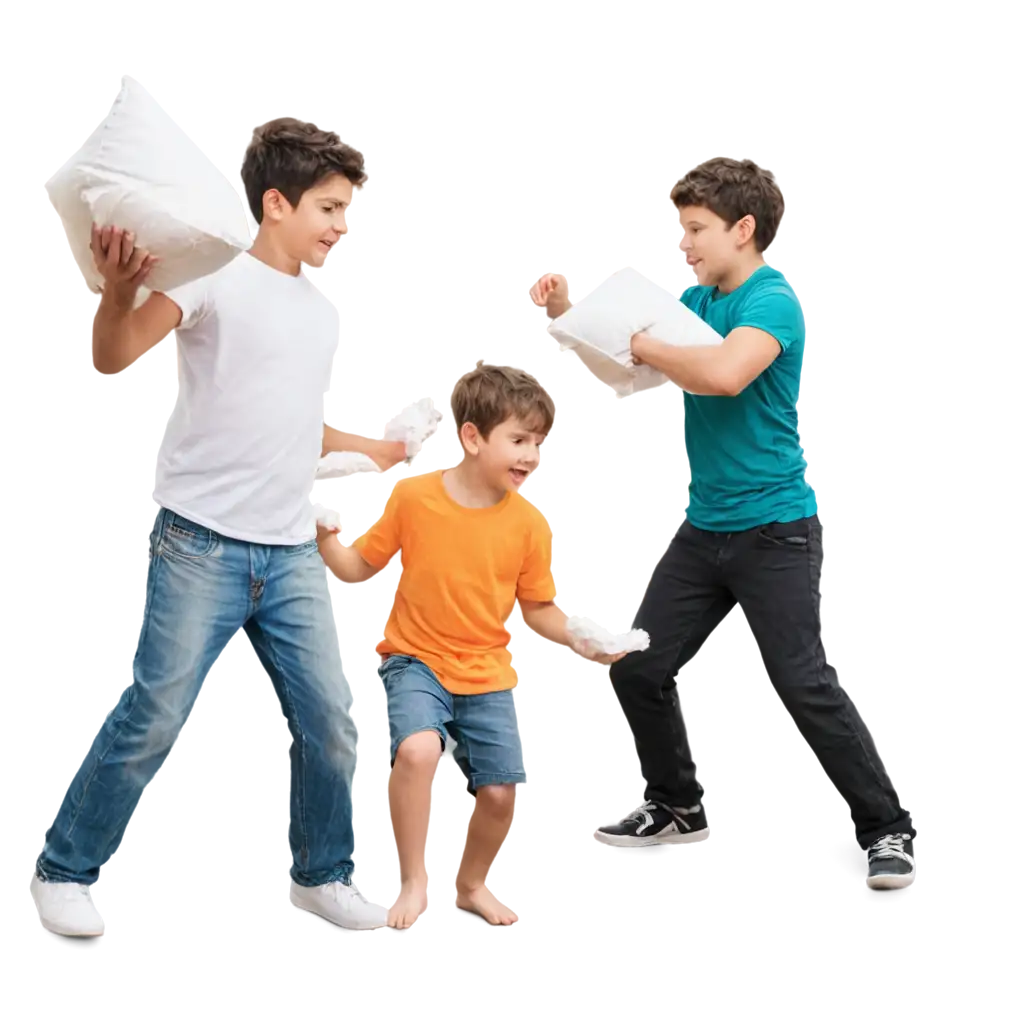 5-Male-Kids-Playing-Pillow-Fight-PNG-HighQuality-Transparent-Image-for-Fun-and-Playful-Contexts