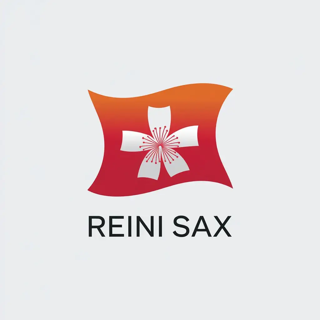 LOGO Design for Reini Sax Minimalistic Vector with Switzerland Flag and Edelweiss for the Entertainment Industry