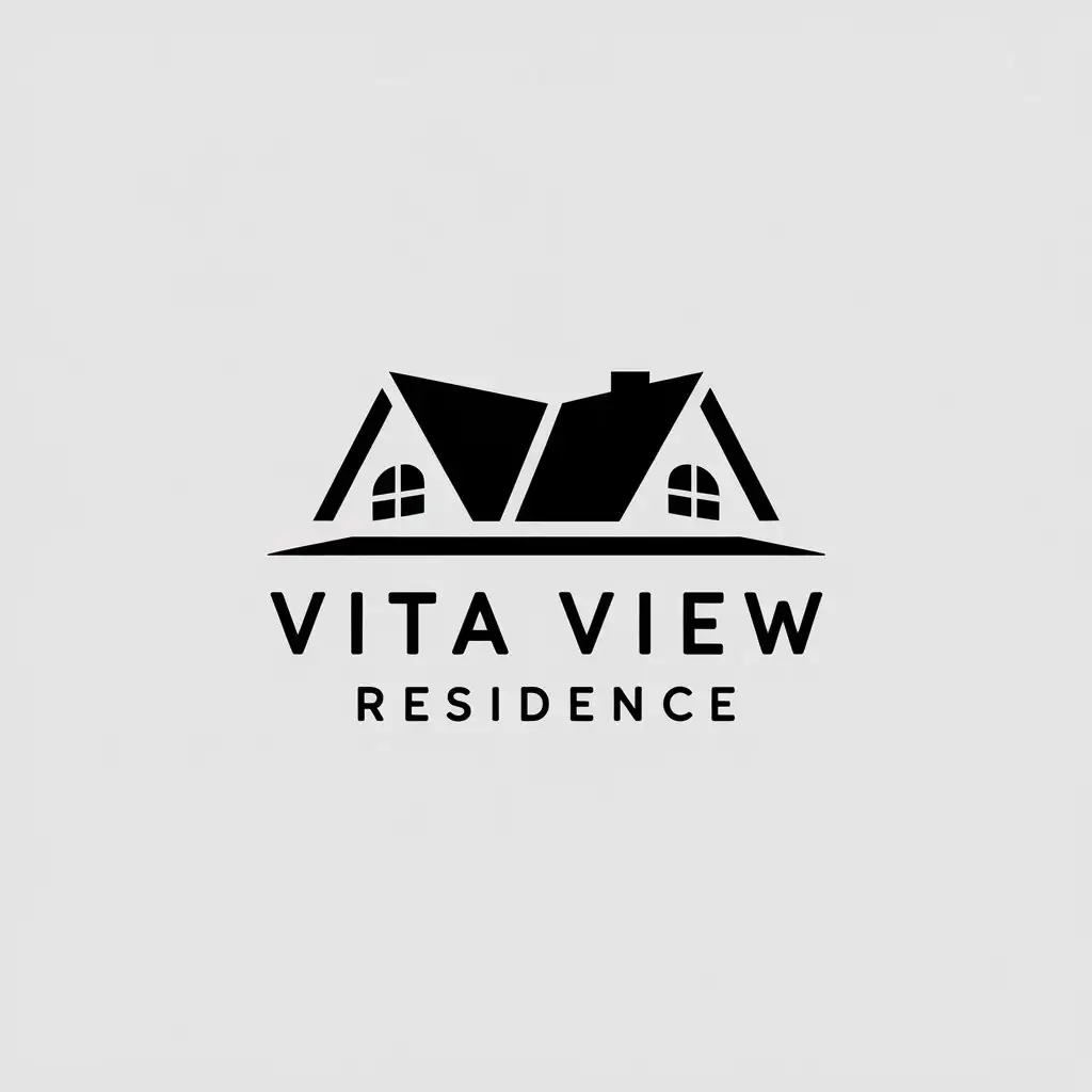 LOGO Design for Vita View Residence Minimalistic Hotel Roof House Symbol for Real Estate Industry