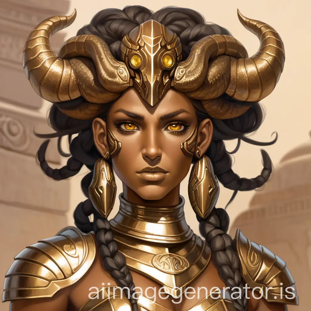 BronzedSkinned-Gorgon-Woman-in-Short-BronzeAI-Image-Prompt-Expansion-Armor-with-Golden-Eyes