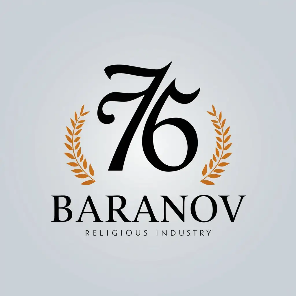 a vector logo design,with the text "Baranov", main symbol:76,Moderate,be used in Religious industry,clear background