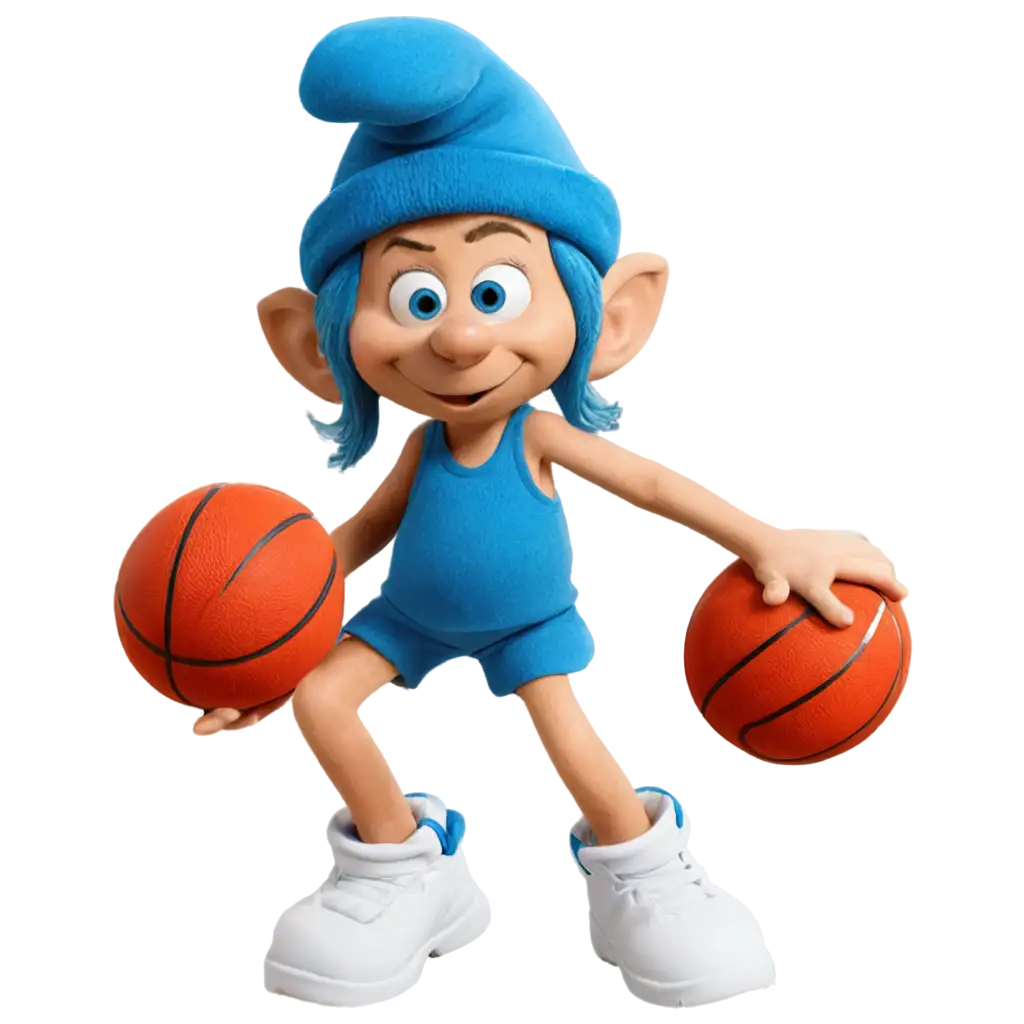 Smurf play basketball