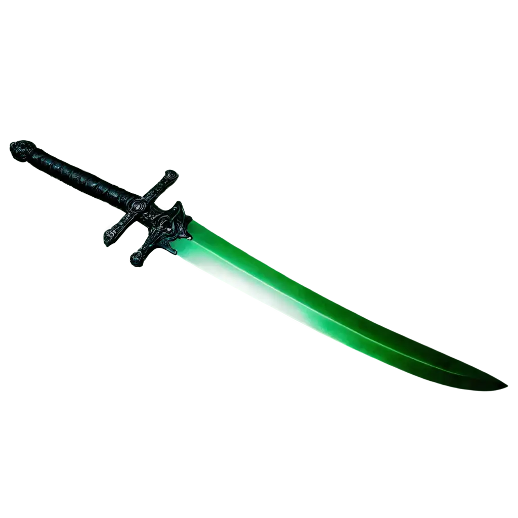 Brilliant-Green-Longsword-PNG-Elevate-Your-Designs-with-a-Vivid-Gradient-Blade-Image