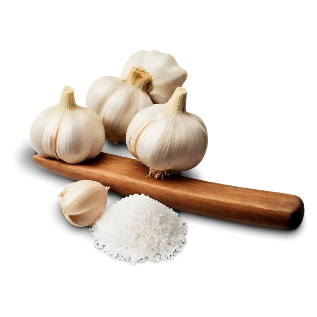 Premium-PNG-Image-of-Garlic-and-Salt-for-Seasoning-HighQuality-Culinary-Visuals