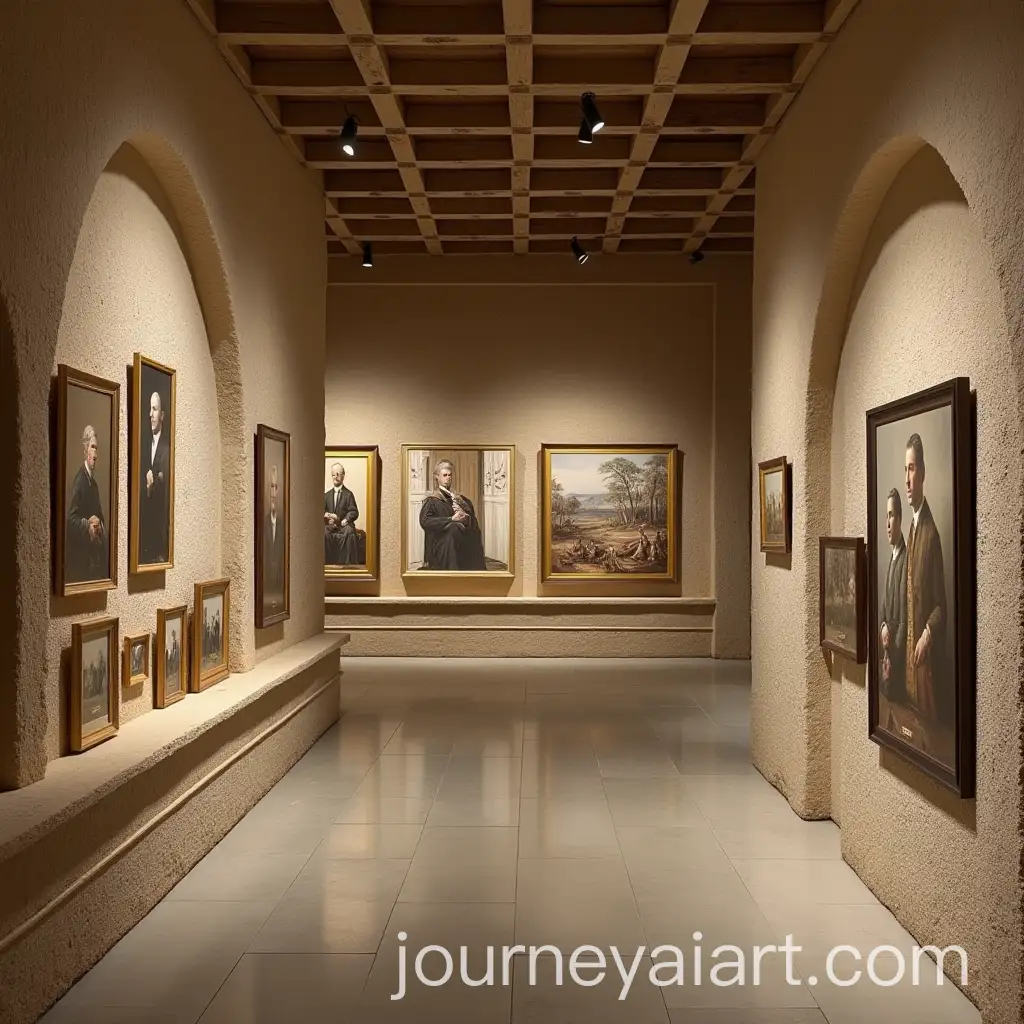 Museum-Wall-with-Grooves-for-Displaying-Photos-Portraits-and-Antique-Materials