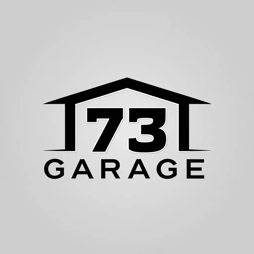 a logo design,with the text "73", main symbol:Garage,Moderate,be used in Automotive industry,clear background