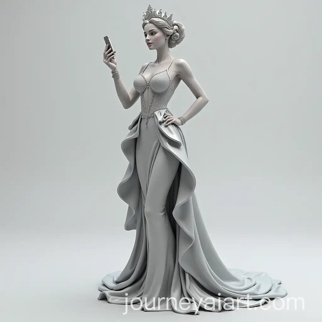 Elegant-3D-Silver-Beauty-Queen-Model