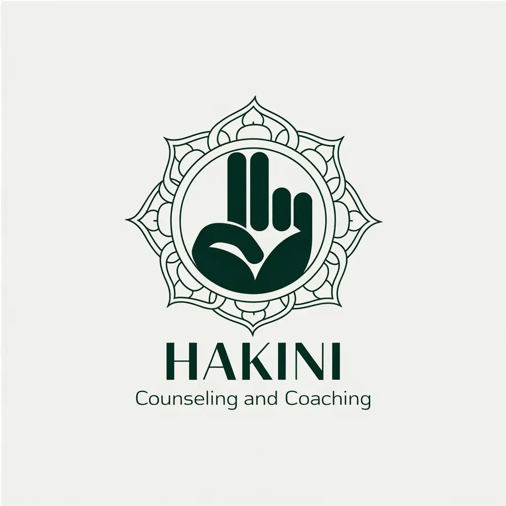 LOGO Design for Hakini Counseling and Coaching Vector Logo with Hakini Mudra Symbol and Clear Background