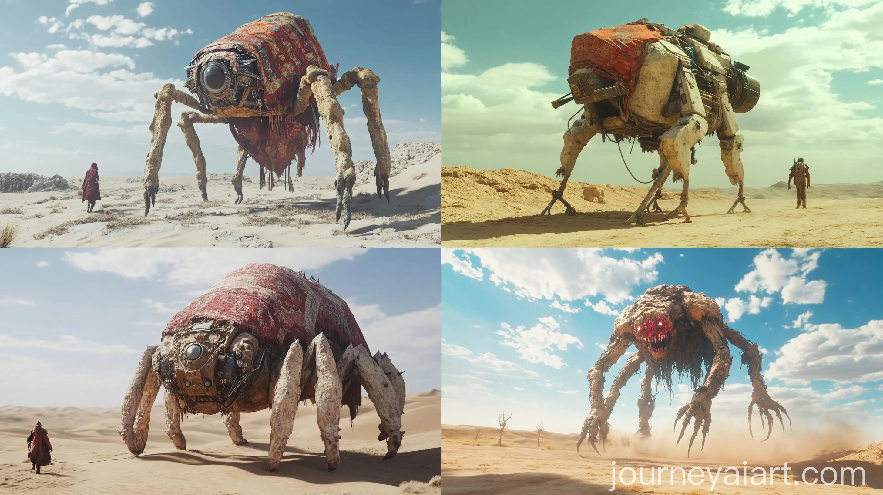 WindPowered-Walking-Sculpture-Monster-in-Desert-Landscape