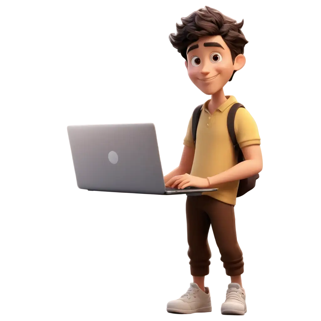 Vibrant-Cartoon-Character-Using-Laptop-HighQuality-PNG-for-Creative-Projects