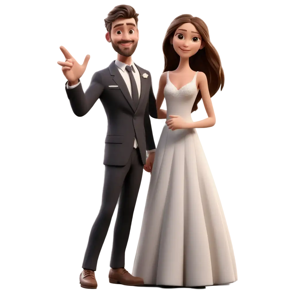 HighQuality-3D-Animation-Bride-and-Groom-PNG-for-WeddingThemed-Visuals