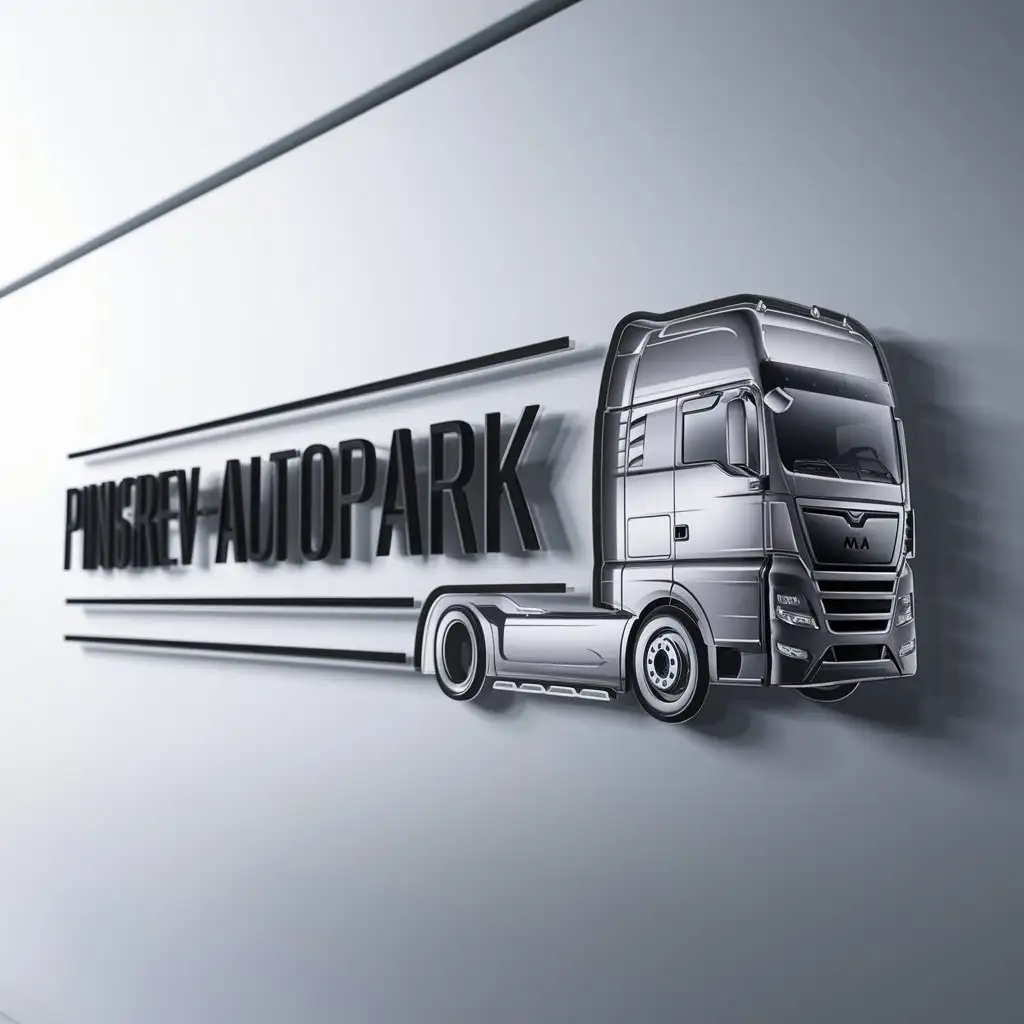 a logo design,with the text "Pinskdrev-Autopark", main symbol:Truck MAN,Moderate,be used in Automotive industry,clear background