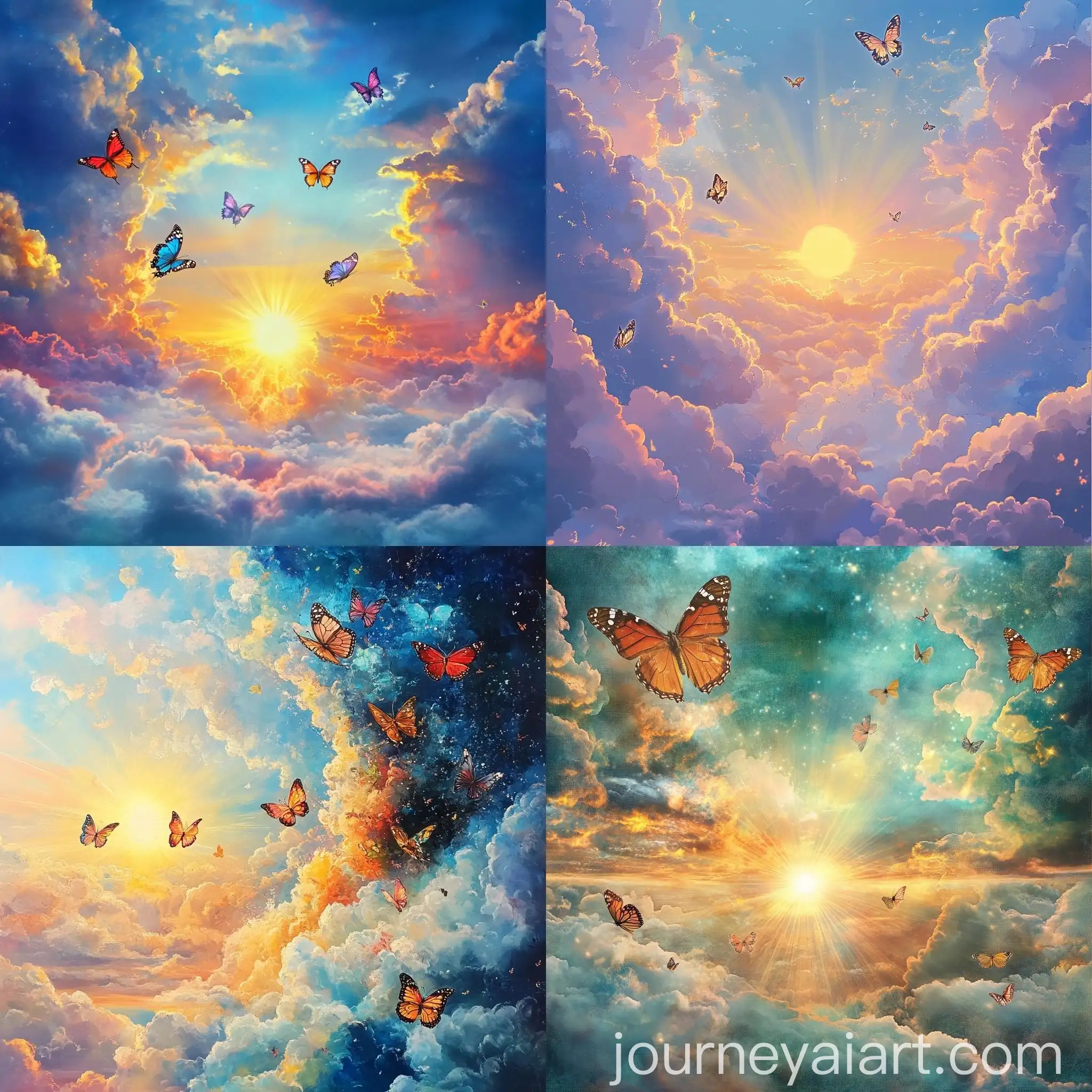 Colorful-Sky-with-Butterflies-and-Angelic-Sun-Horizon