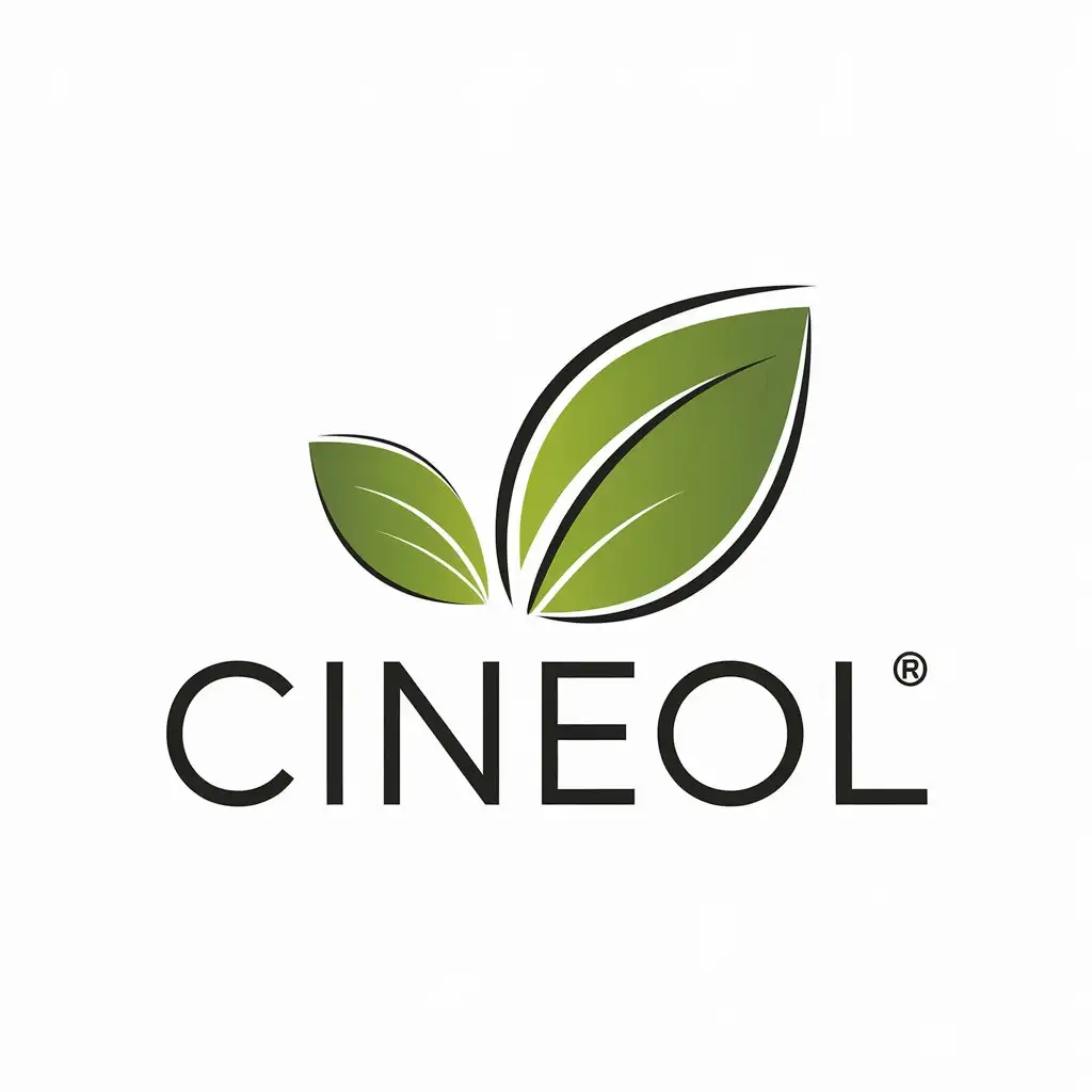 LOGO Design for Cineol Green Leaf Symbol with Minimalistic Pharma Cosmetic Theme