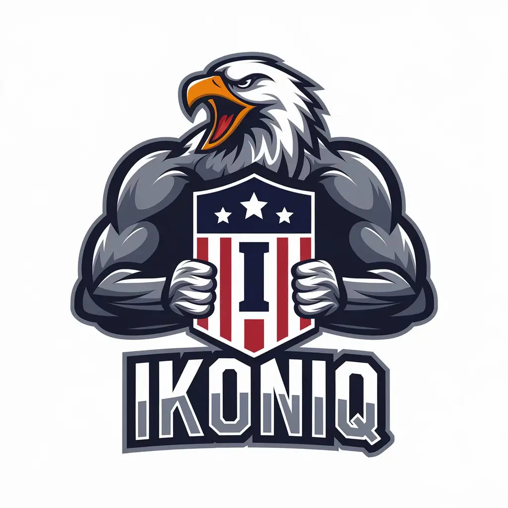 LOGO Design For IKONIQ Vector Eagle with American Shield and Letter I