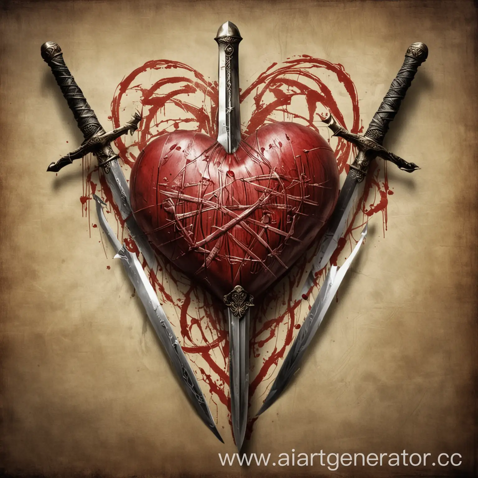 Dramatic-Scene-of-Three-Swords-Impaling-a-Heart