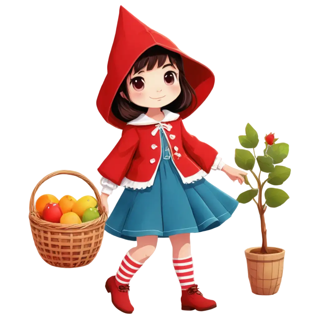 Charming-Little-Red-Riding-Hood-PNG-A-Delightful-Chibi-Girl-in-a-Colorful-Orchard