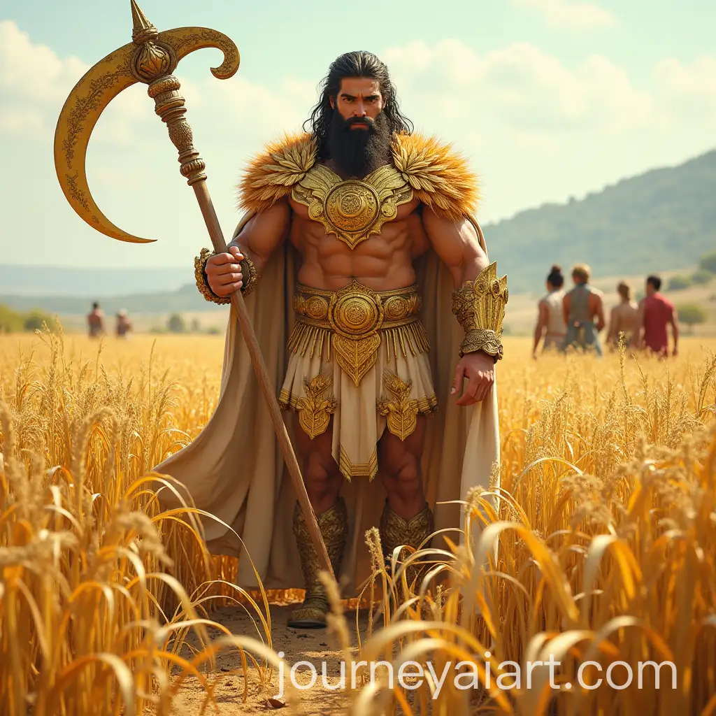 Muscular-God-of-August-in-Golden-Wheat-Armor-Blessing-Harvesting-People