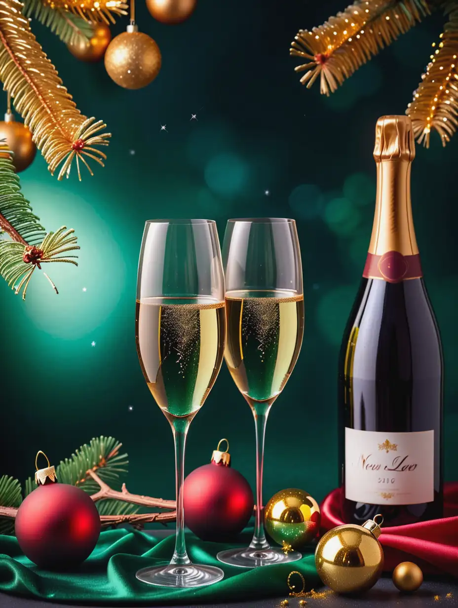 Elegant-New-Years-Still-Life-with-Champagne-Wine-Glasses-and-Festive-Decorations