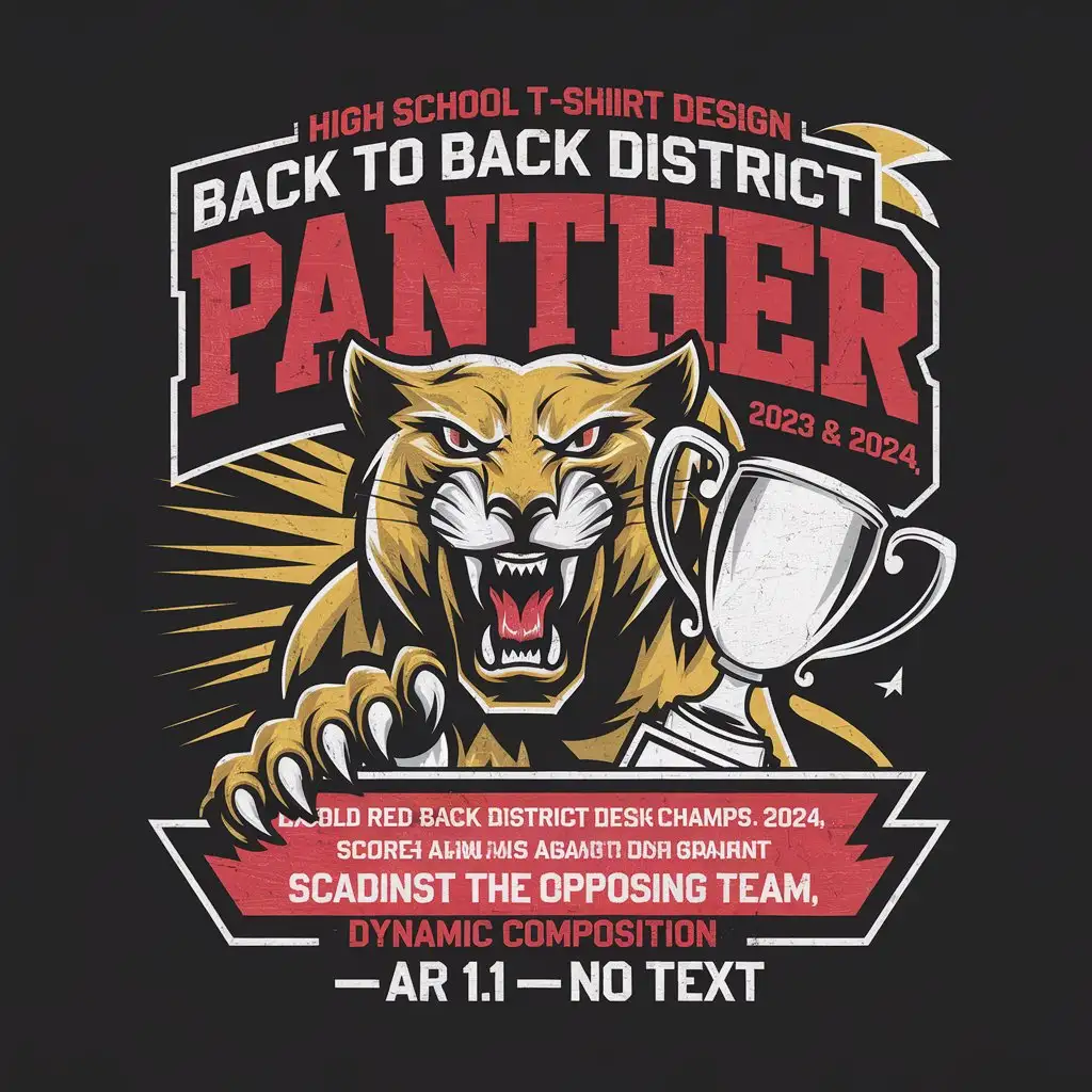 LOGO Design for High School Football Fierce Panther with Bold Red Text and Trophy Theme