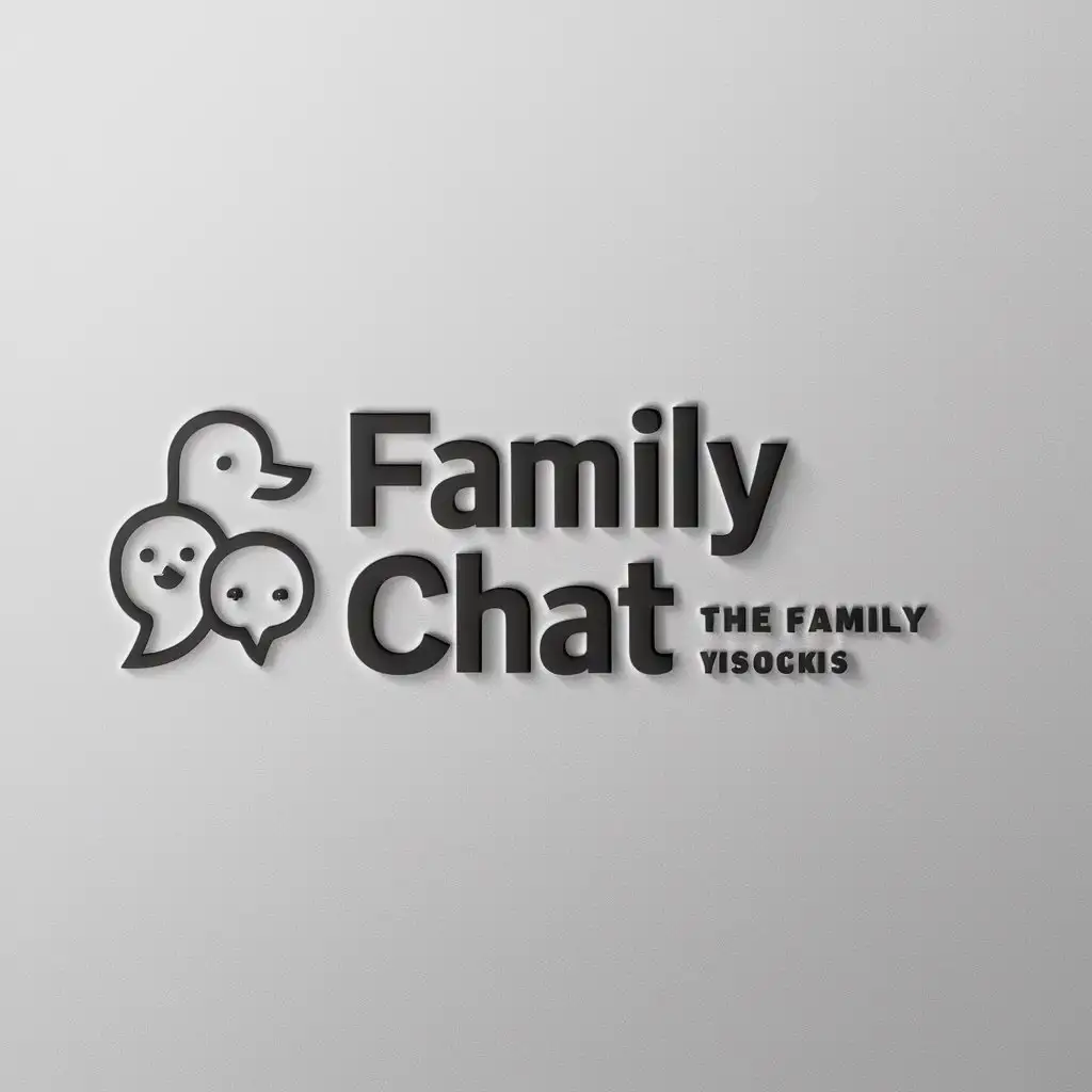 a logo design,with the text "Family chat", main symbol:Duck and drake,complex,be used in Home Family industry,clear background