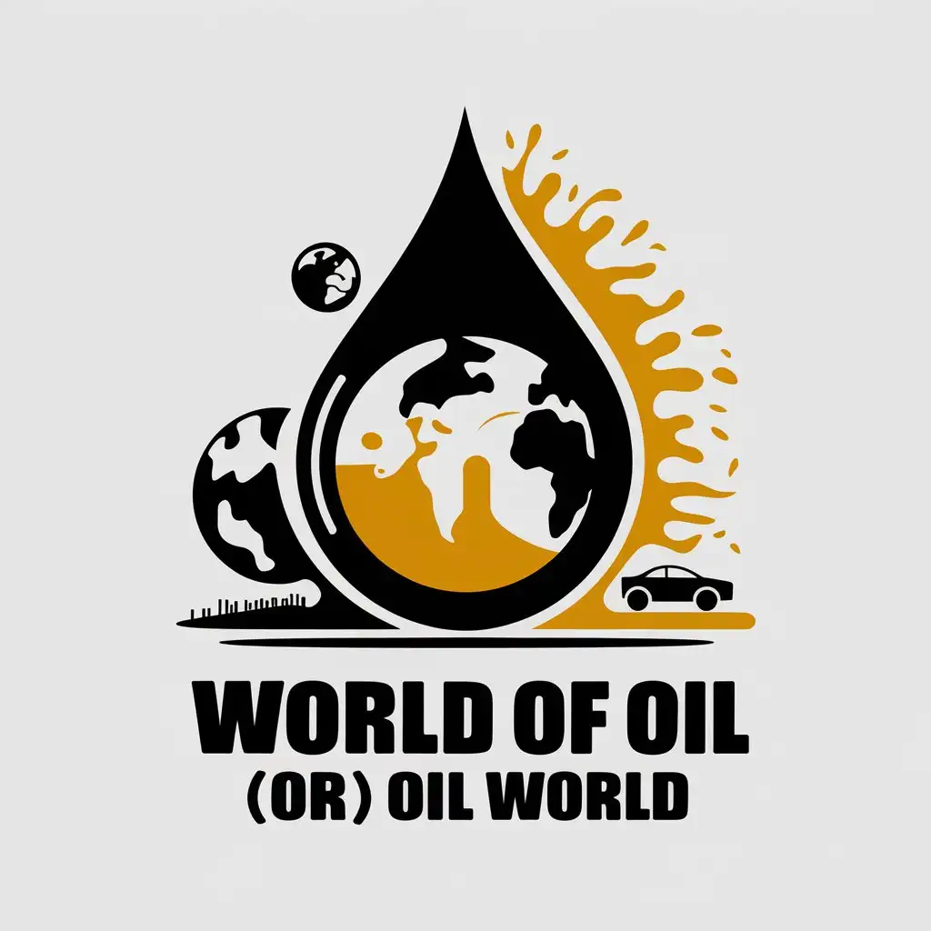 LOGO Design For World of Oil Earth Tones with Automotive Industry Theme