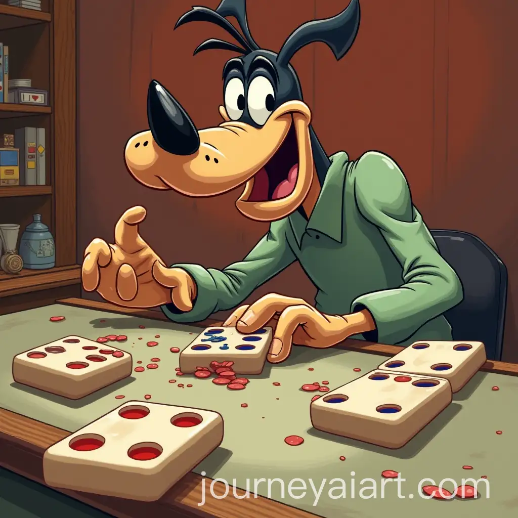 Playful-Goofy-Dominoes-Setup