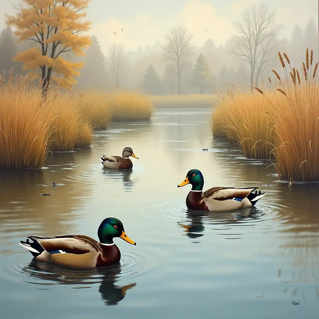 Wild Wings Morning Retreat Mallards Wildlife Print by Terry Redlin