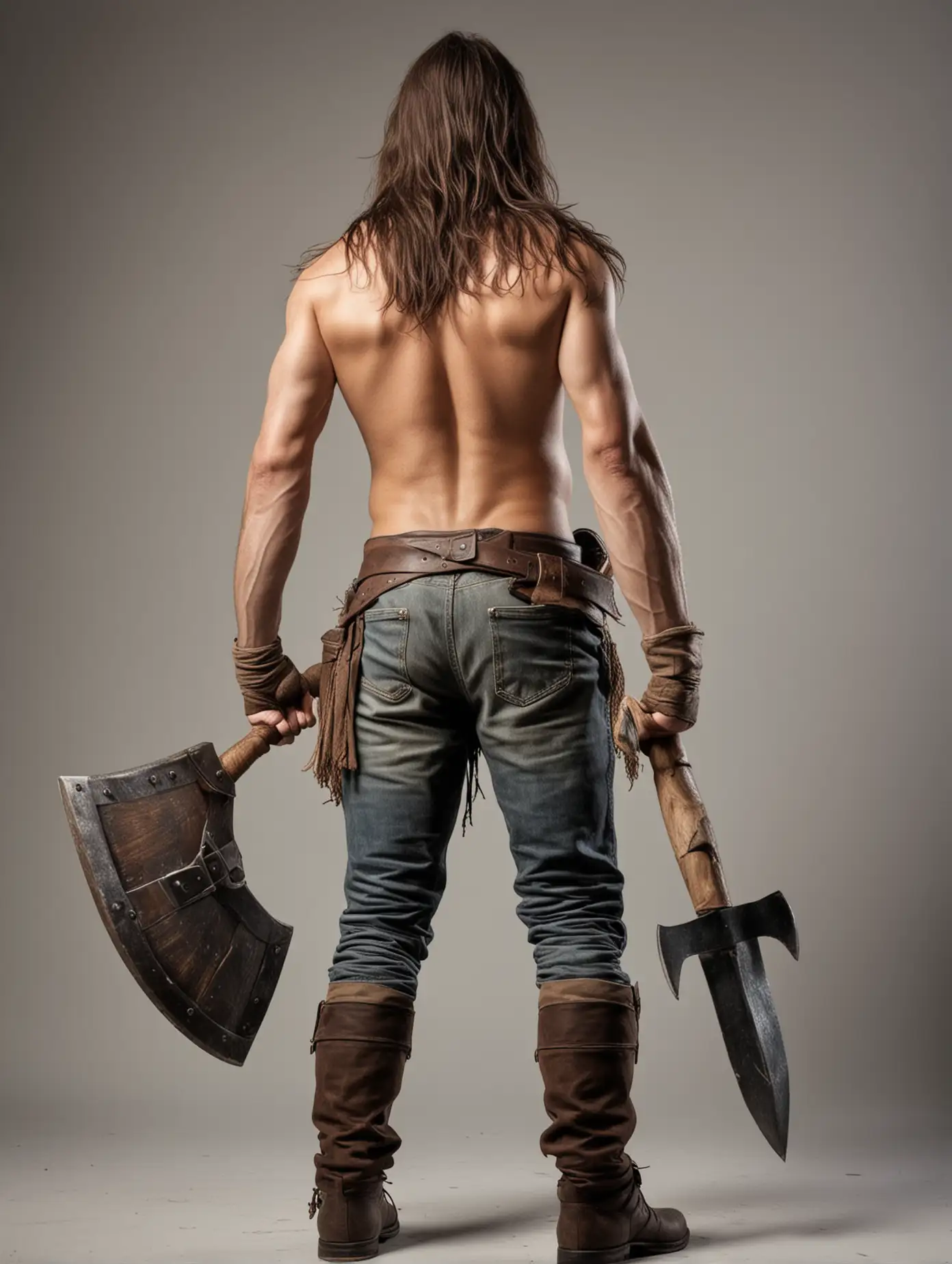 Warrior-Raising-Axe-with-Long-Hair-and-Bare-Chest