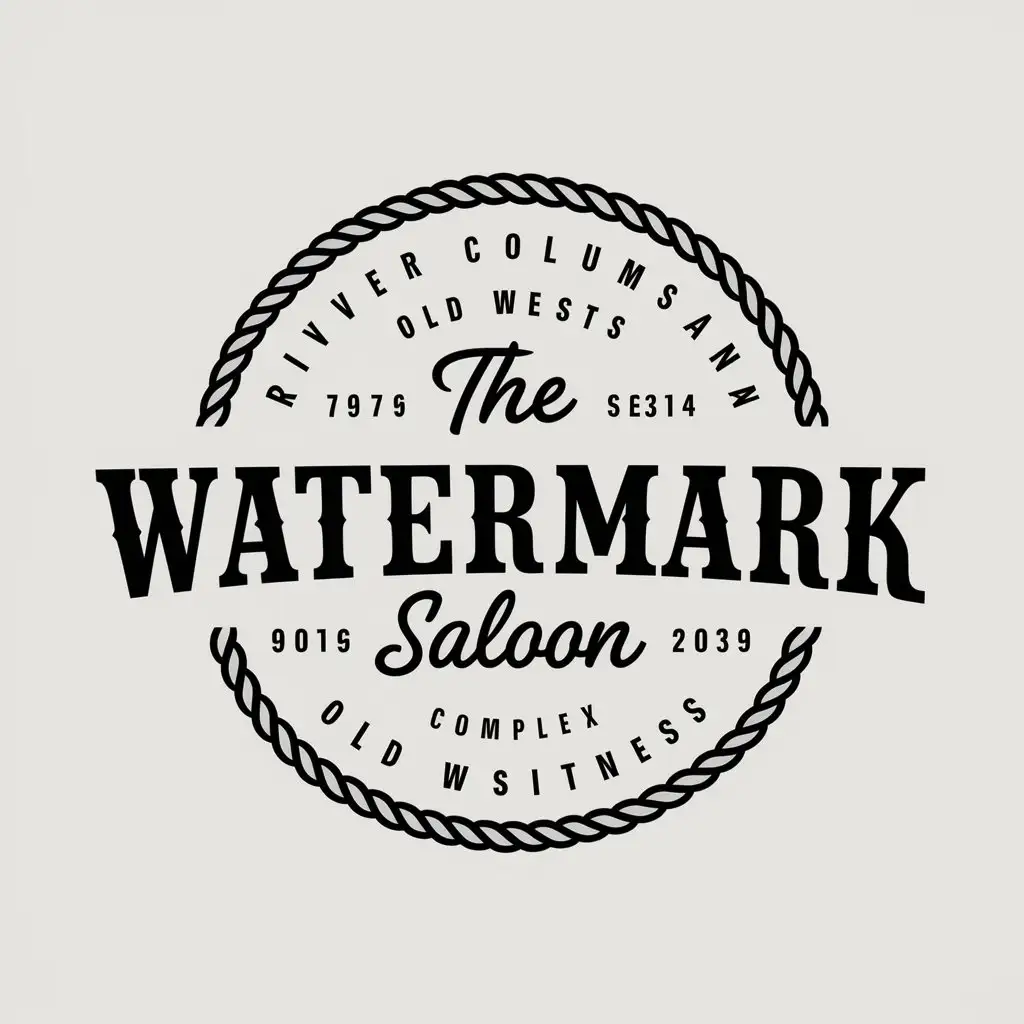 LOGO Design for The Watermark Saloon River Columbia Louisiana Rope Old West Theme