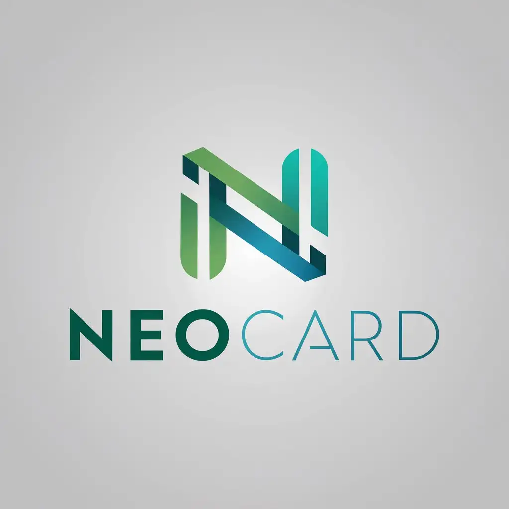 LOGO Design For NeoCard Modern N Symbol in Vibrant Greens and Blues