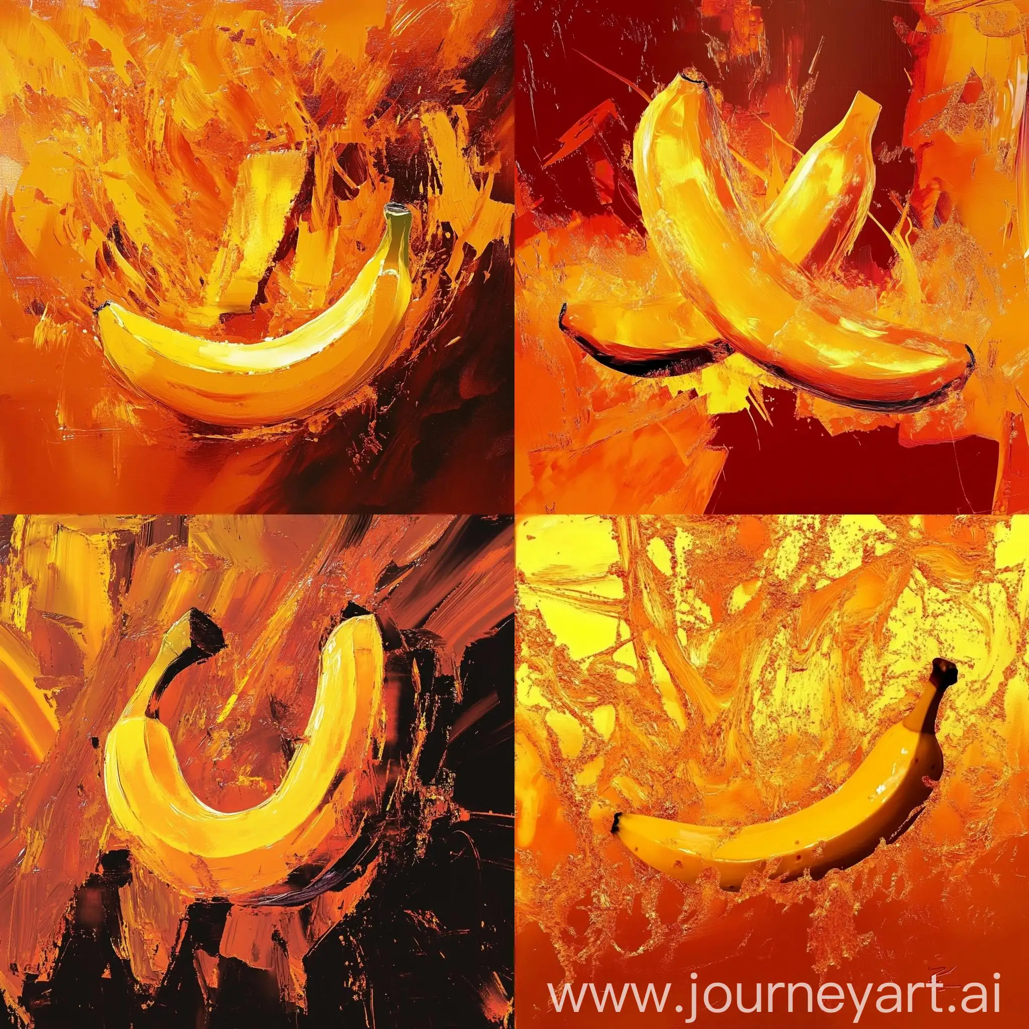 Fiery-Abstract-Design-with-Banana-in-a-Vibrant-Molten-Backdrop