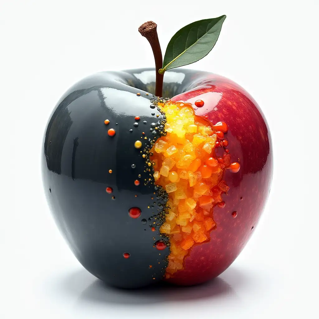Half-Apple-with-Shiny-Gray-and-Colorful-Explosion-Design