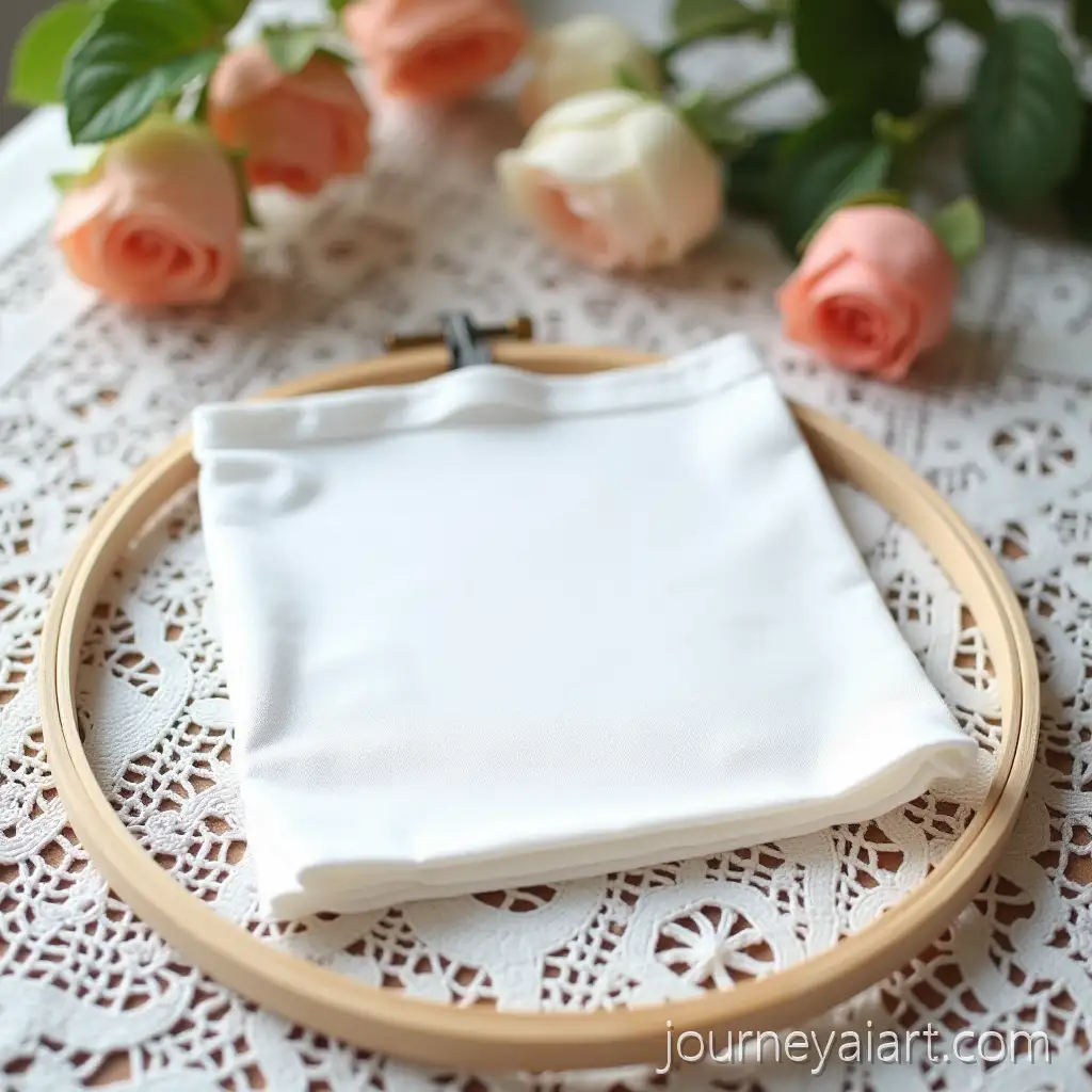 Janome-Embroidery-Hoop-on-Vintage-Lace-Table-with-Summer-Decor