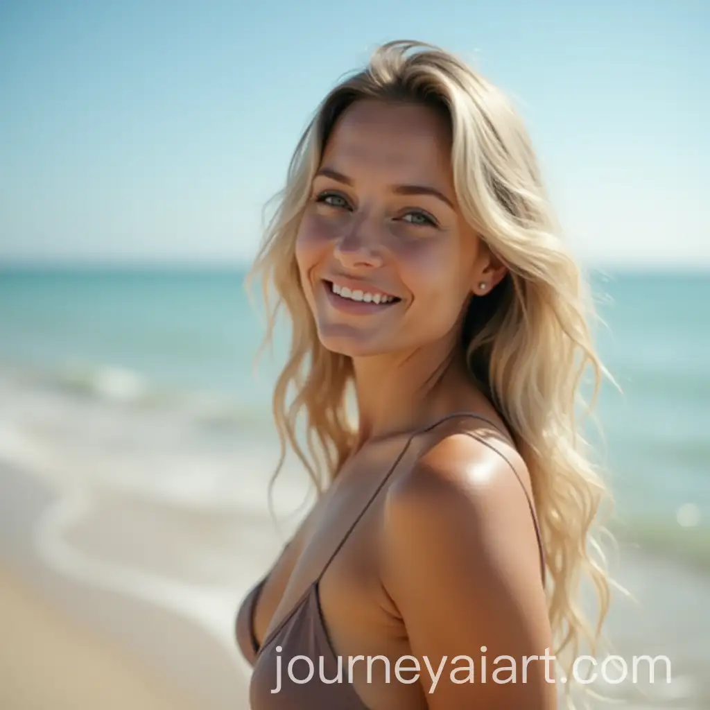 Woman-Enjoying-a-Serene-Day-at-the-Beach