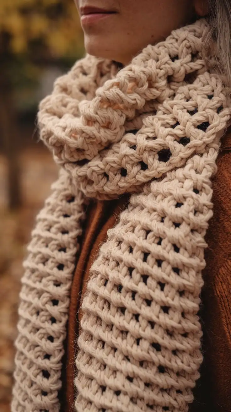 CloseUp-of-Person-Wearing-Chunky-HandCrocheted-Scarf-in-Cozy-Autumn-Setting