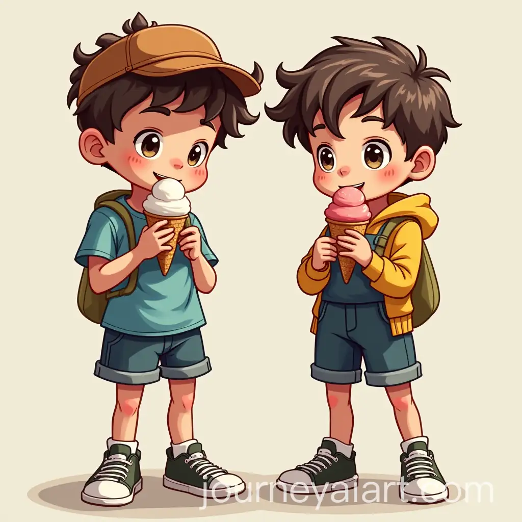 Boy-Enjoying-Ice-Cream-with-a-Consistent-Look