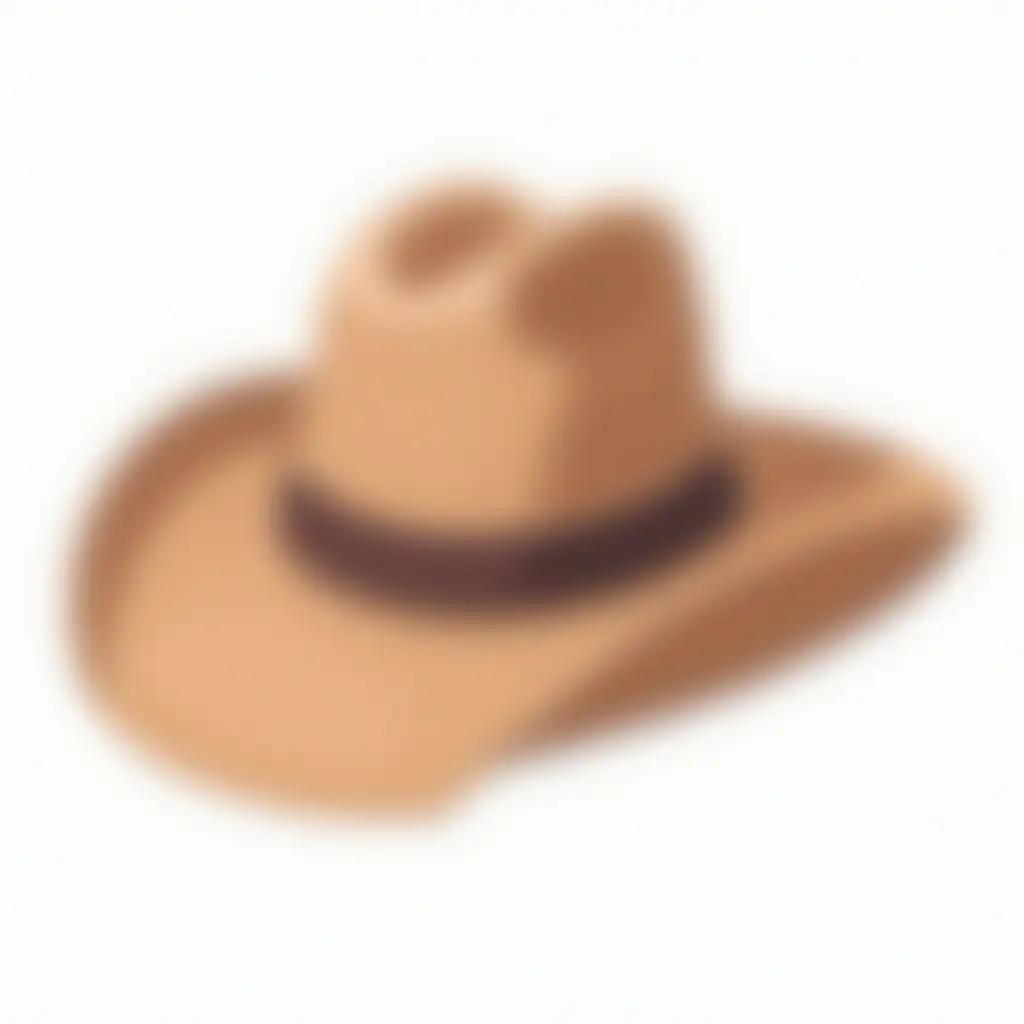 A single tan cowboy hat, 8-bit pixel art style, Game Boy Color aesthetic, centered, isolated on a transparent background, sharp black outlines, limited color palette with tan and brown shades, simple shading, retro game item design, no background elements, highly detailed for a small sprite