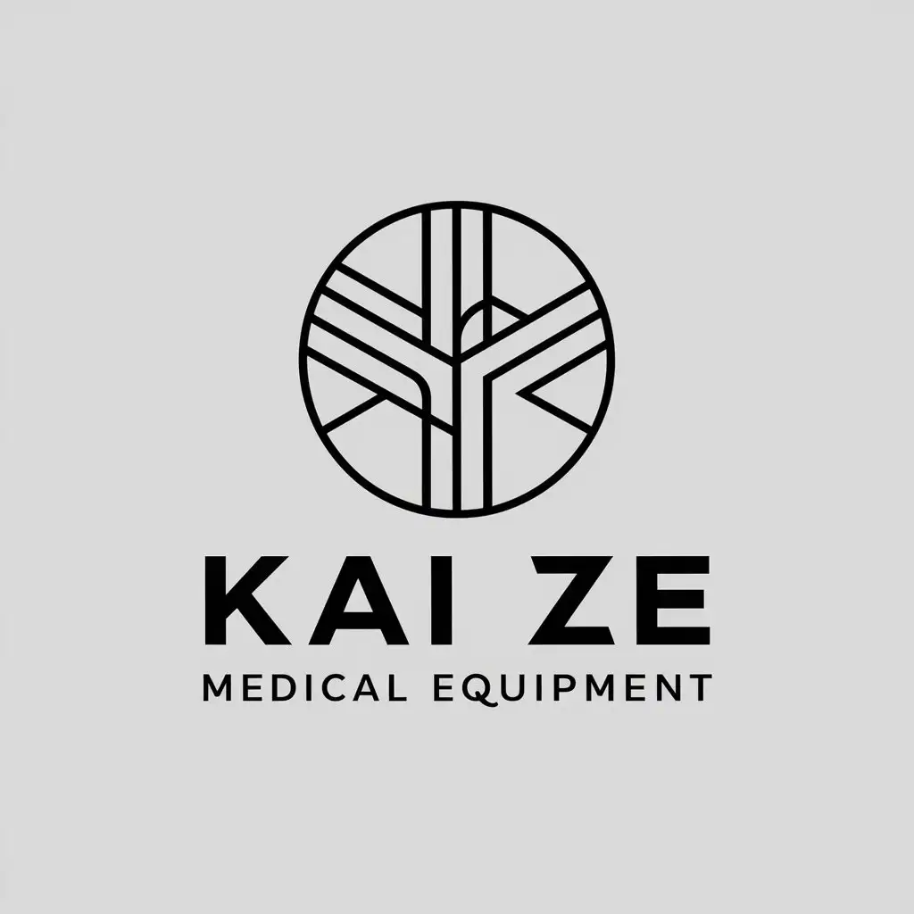 a vector logo design,with the text "Kai Ze Medical Equipment", main symbol:Kai Ze,complex,be used in Medical Dental industry,clear background