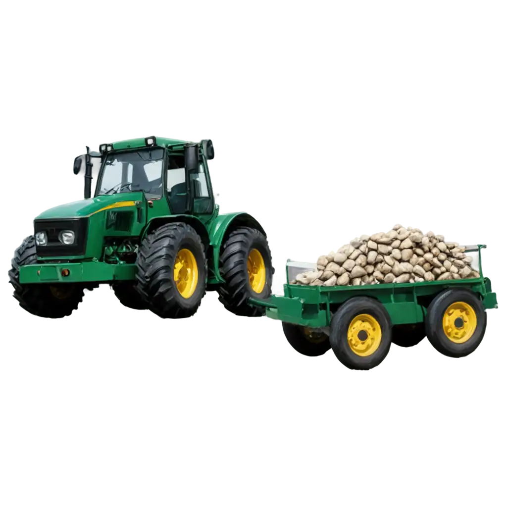 Tractor-and-Trolley-with-Stone-PNG-HighQuality-Image-for-Agricultural-and-Construction-Themes