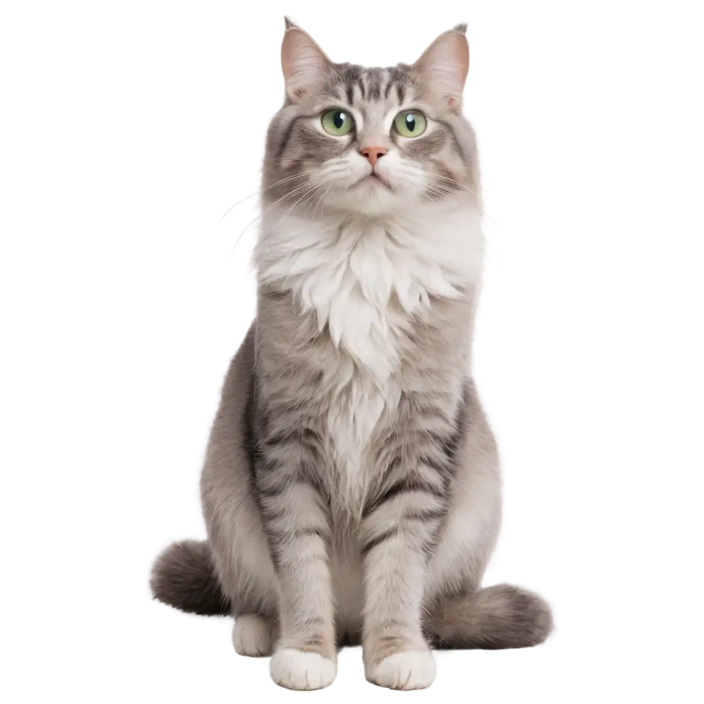 Realistic-Cat-PNG-Image-with-Soft-Gray-and-White-Fur-and-Bright-Green-Eyes-HighQuality-Format-for-Clear-Detailing