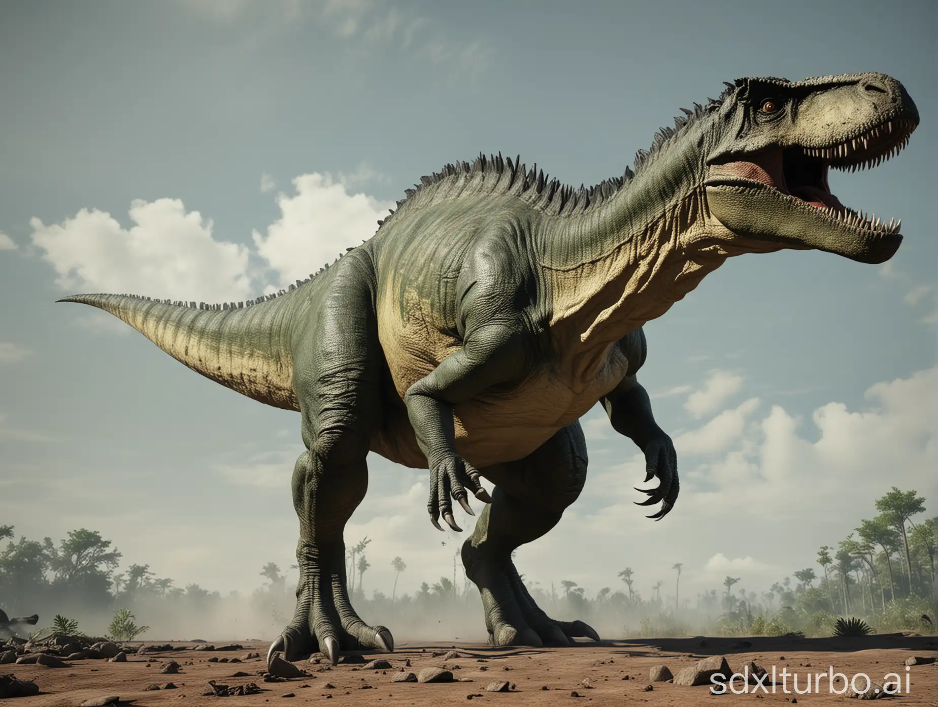 Gigantosaurus-Hunting-Prey-in-Side-View-Capture