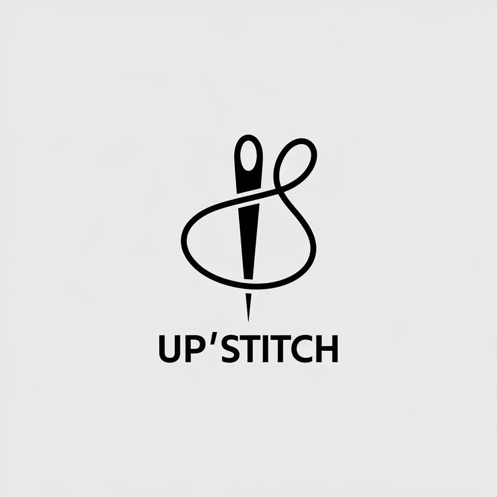 LOGO Design for UpStitch Minimalistic Needle with Clear Background Theme