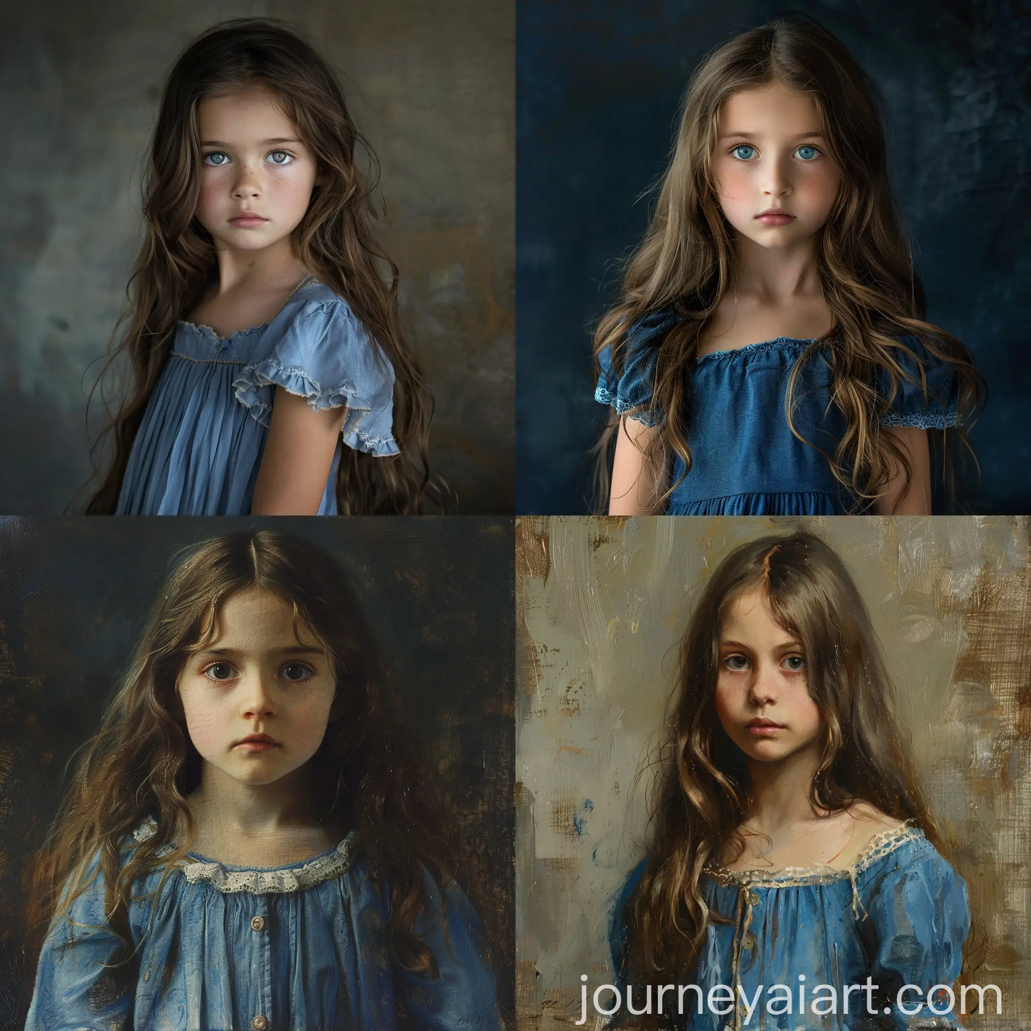 Young-Girl-in-Blue-Dress-with-Long-Brown-Hair