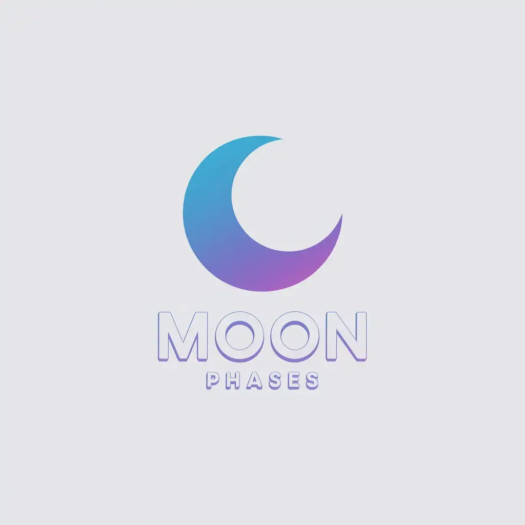 a vector logo design,with the text "moon phases", main symbol:moon,Moderate,be used in Internet industry,clear background