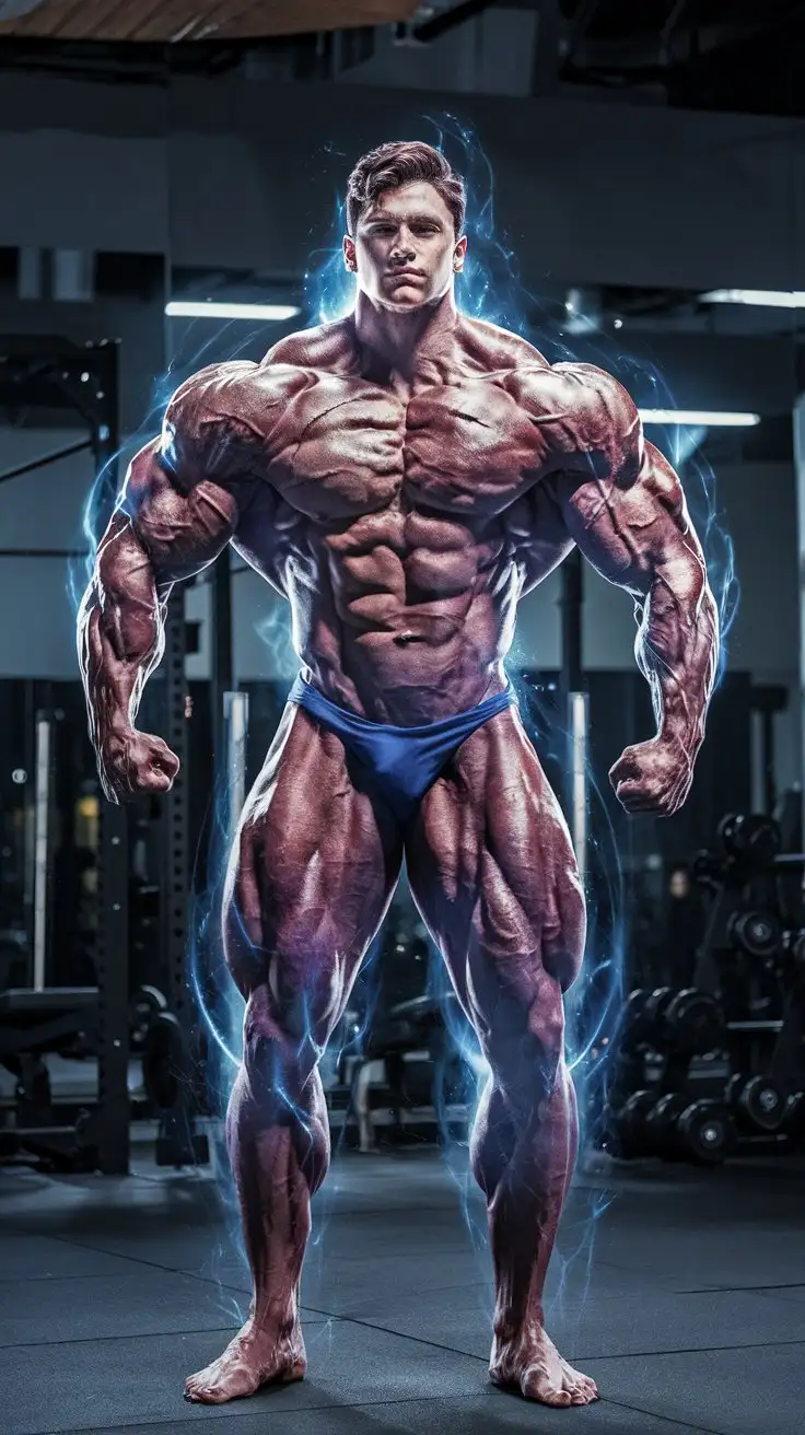 Mighty-19YearOld-Bodybuilder-Transforming-into-Ultraman-with-Luminous-Energy-in-an-Empty-Gym