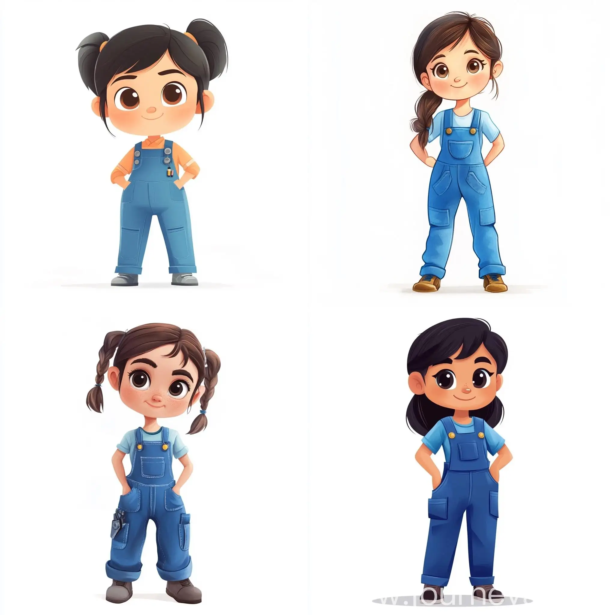 Cute-Girl-in-Blue-Overalls-Cartoon-Style-Auto-Mechanic-Character