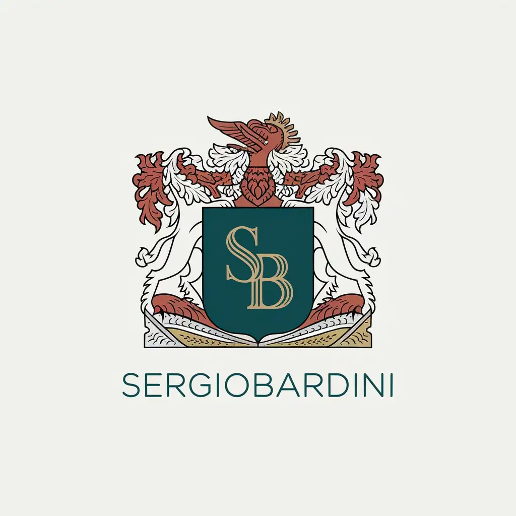 a vector logo design,with the text "SergioBardini", main symbol:Family coat of arms,Moderate,be used in Travel industry,clear background